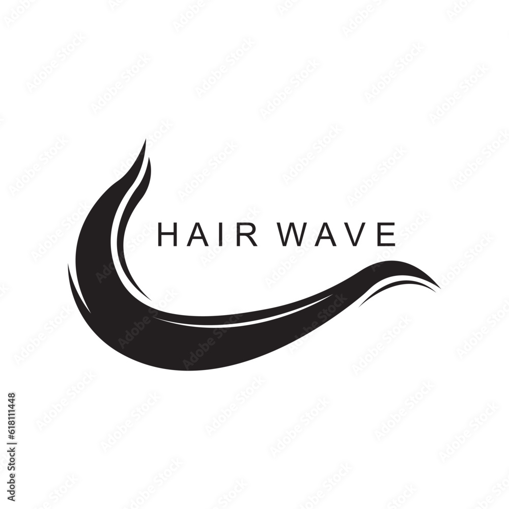 Hair wave logo vector icon illustration design Hair wave logo vector icon illustration design