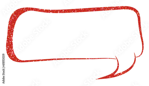 Red Speech bubble glitter on transparent background.Speech balloon. chat bubble icon. Design for decorating,background, wallpaper, illustration	
