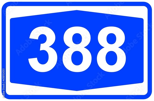 Illustration eines Autobahnschildes der Autobahn 388 in Deutschland	 photo