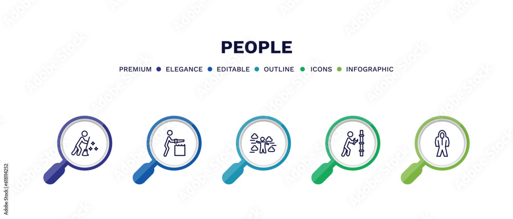 set of people thin line icons. people outline icons with infographic template. linear icons such as sweeping person, carpenter working, weathercaster, plumber working, protective suit vector. set of people thin line icons. people outline icons with infographic template. linear icons such as sweeping person, carpenter working, weathercaster, plumber working, protective suit vector.