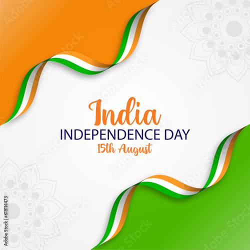 Indian Independence Day Vector Illustration Hand Drawn creative with Flag. Independence day India.