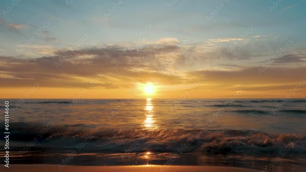 Timelapse View of the Baltic Sea at Sunset, Pavilosta, Latvia. Beautiful Golden Sunset Over the Beach Seascape. Glittering Sunlight Reflection. The Baltic Sea at the Mouth of Saka River in Courland Timelapse View of the Baltic Sea at Sunset, Pavilosta, Latvia. Beautiful Golden Sunset Over the Beach Seascape. Glittering Sunlight Reflection. The Baltic Sea at the Mouth of Saka River in Courland