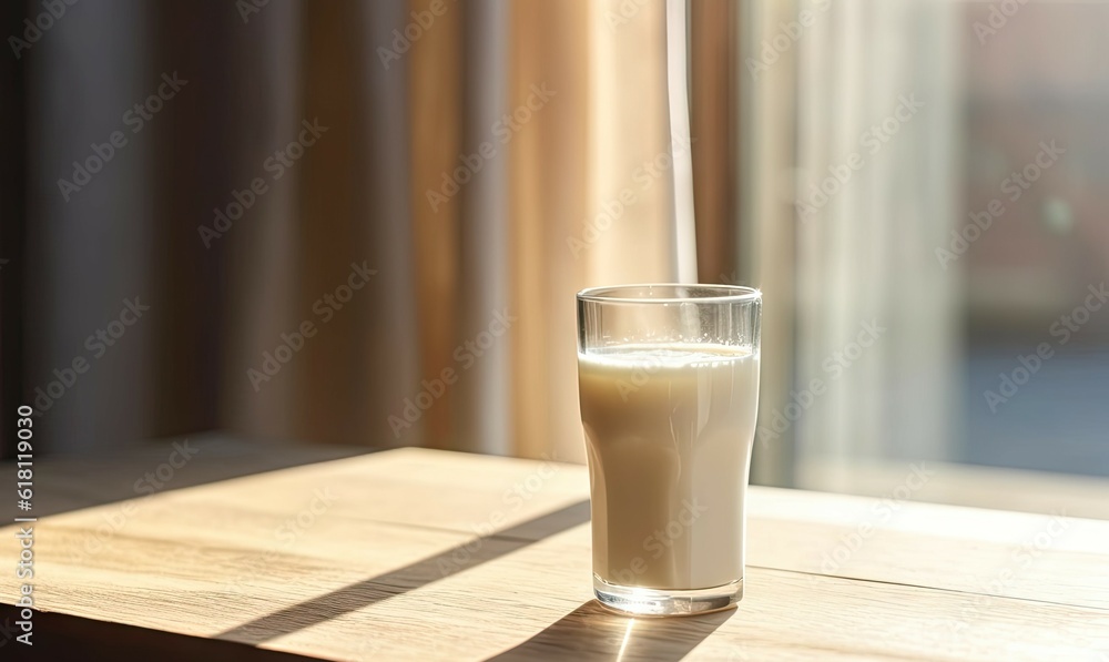 Healthy refreshment. Closeup of fresh milk in glass on wooden table with copy space. fresh and delicious Healthy refreshment. Closeup of fresh milk in glass on wooden table with copy space. fresh and delicious