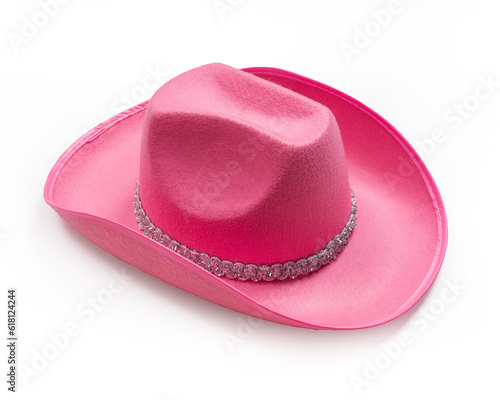 pink cowboy hat isolated on white background