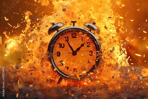 Clock bursting into flames - Generative AI