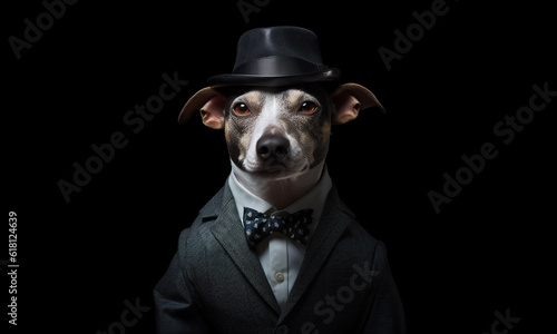 Elegant comedian dress code, dog portrait fashion style © fabioderby