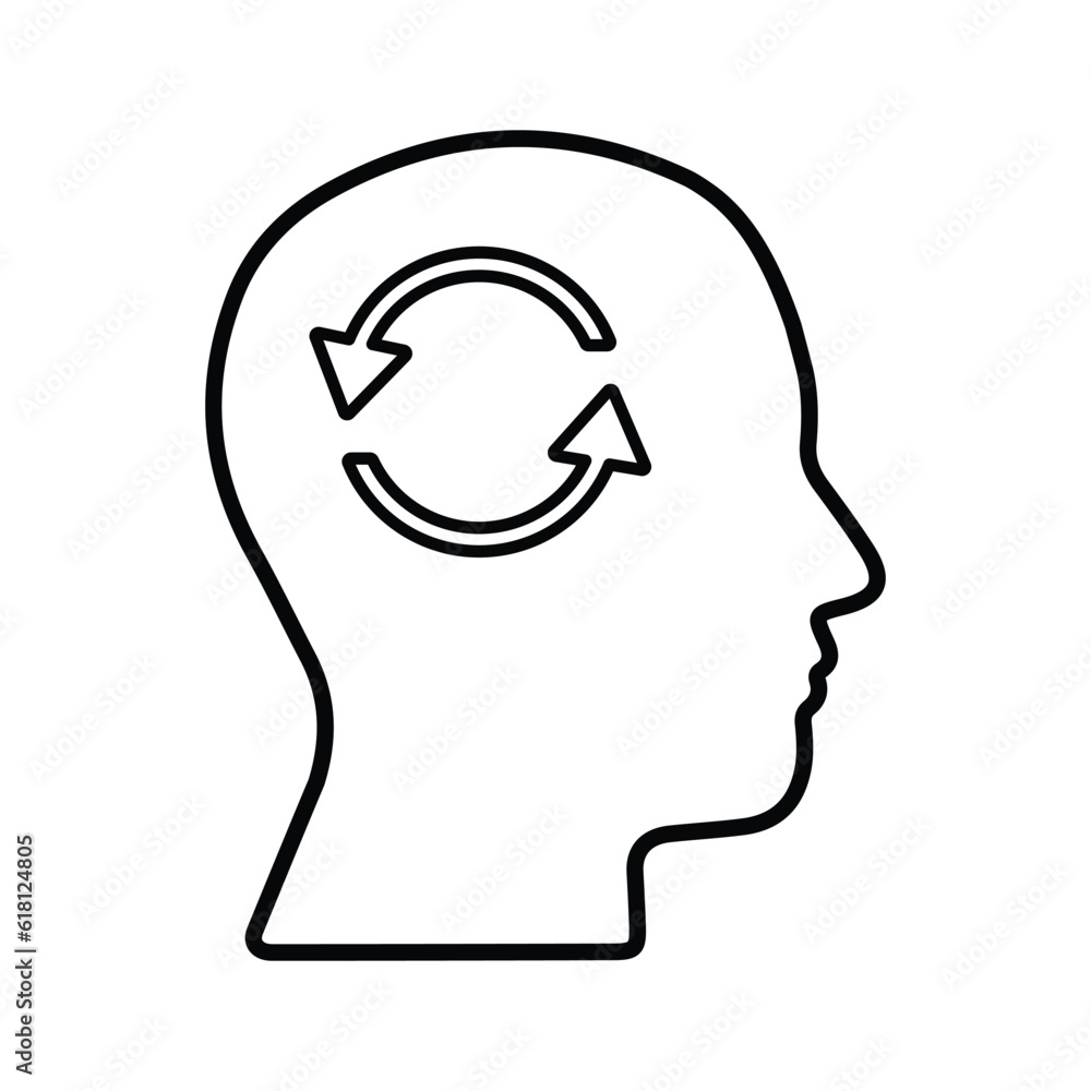 Mind Refresh icon. Line, outline design. Mind Refresh icon. Line, outline design.
