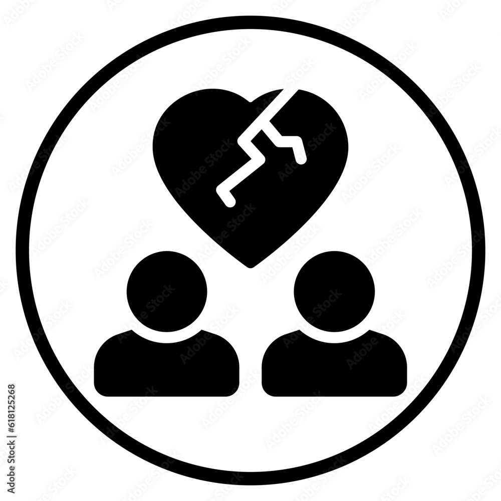 broken heart glyph icon broken heart glyph icon