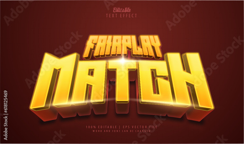 Fairplay match editable text effect style 3d theme sport.