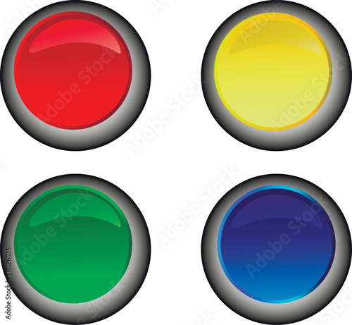 Free Download Vector image of buttons in different colors on a white background. Applies to websites and icons
 - GFXLoad