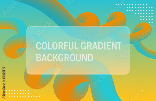 Multicolored gradient background with abstract shapes.Transition from orange to blue. Creative geometric wallpaper. Trendy gradient shapes. Vector