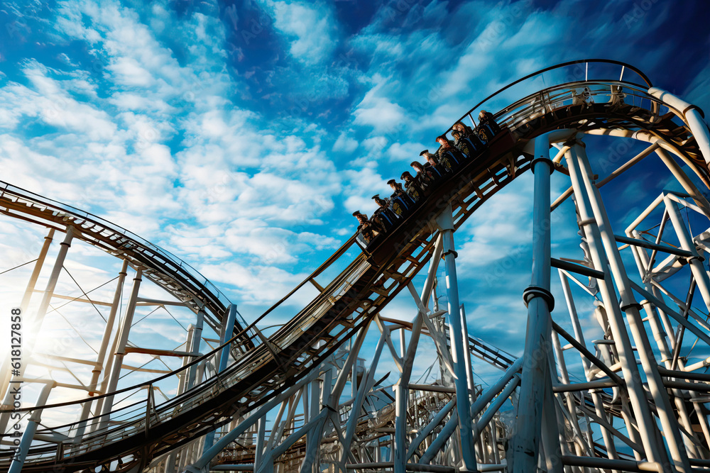 Thrilling Rollercoaster Ride. Generative AI