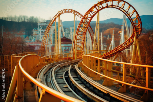 Hilarious Moments on the Roller Coaster Ride. Generative AI © Andrii 