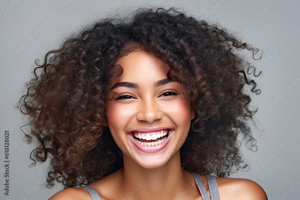 Beauty portrait of african american woman with clean healthy skin Beauty portrait of african american woman with clean healthy skin