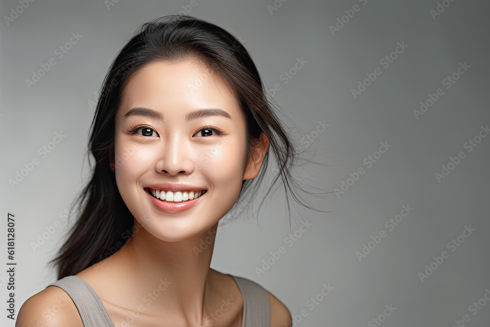 Beauty portrait of asian woman with clean healthy skin Beauty portrait of asian woman with clean healthy skin