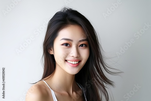 Beauty portrait of asian woman with clean healthy skin