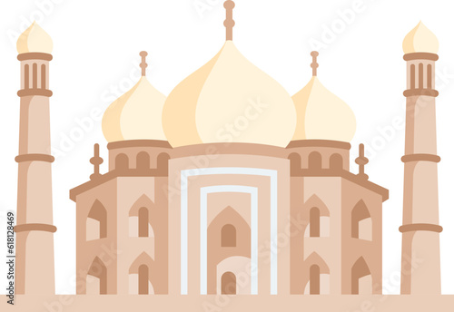 Simple Taj Mahal Illustration #618128469