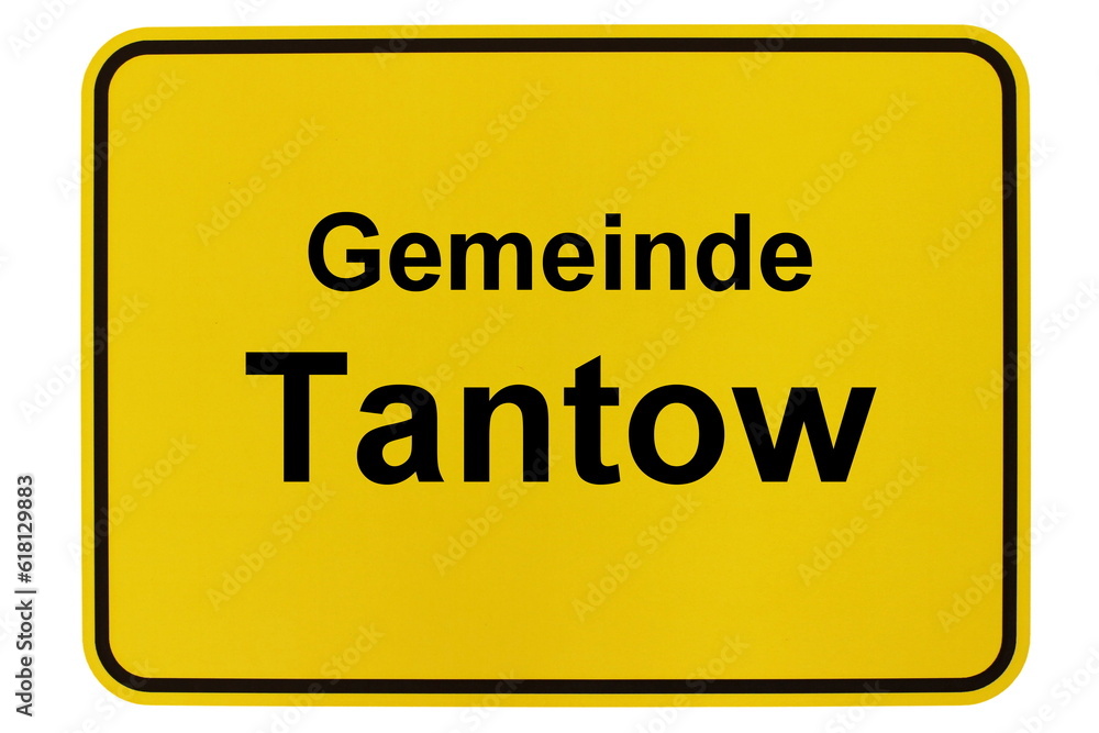Illustration eines Ortsschildes der Gemeinde Tantow in Brandenburg
