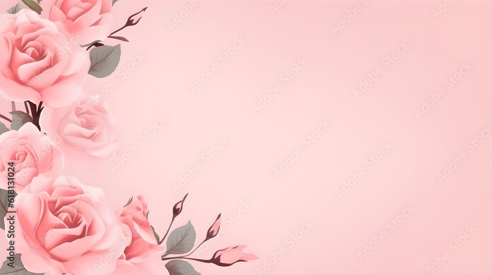 Valentine's Day background with pink roses. Vector illustration. generating ai