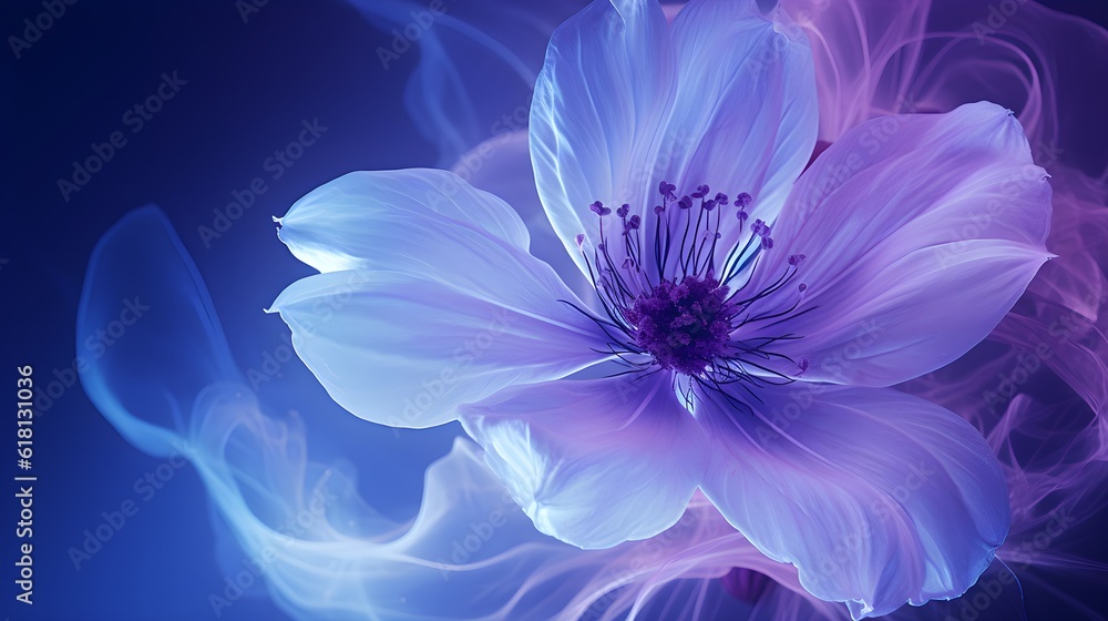 Obraz premium Abstract floral background with blue flowers. Fantasy fractal design. Digital art. 3D rendering. generated ai