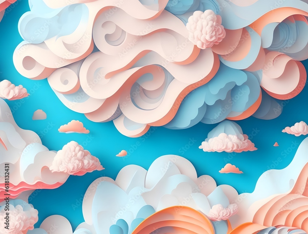 Background with shells and clouds Background with shells and clouds