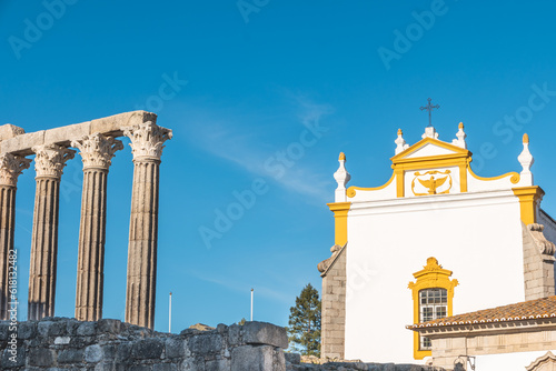 The Roman Temple of Evora (Templo romano de Evora), also referred to as the Templo de Diana is an ancient temple in the Portuguese city of Evora photo