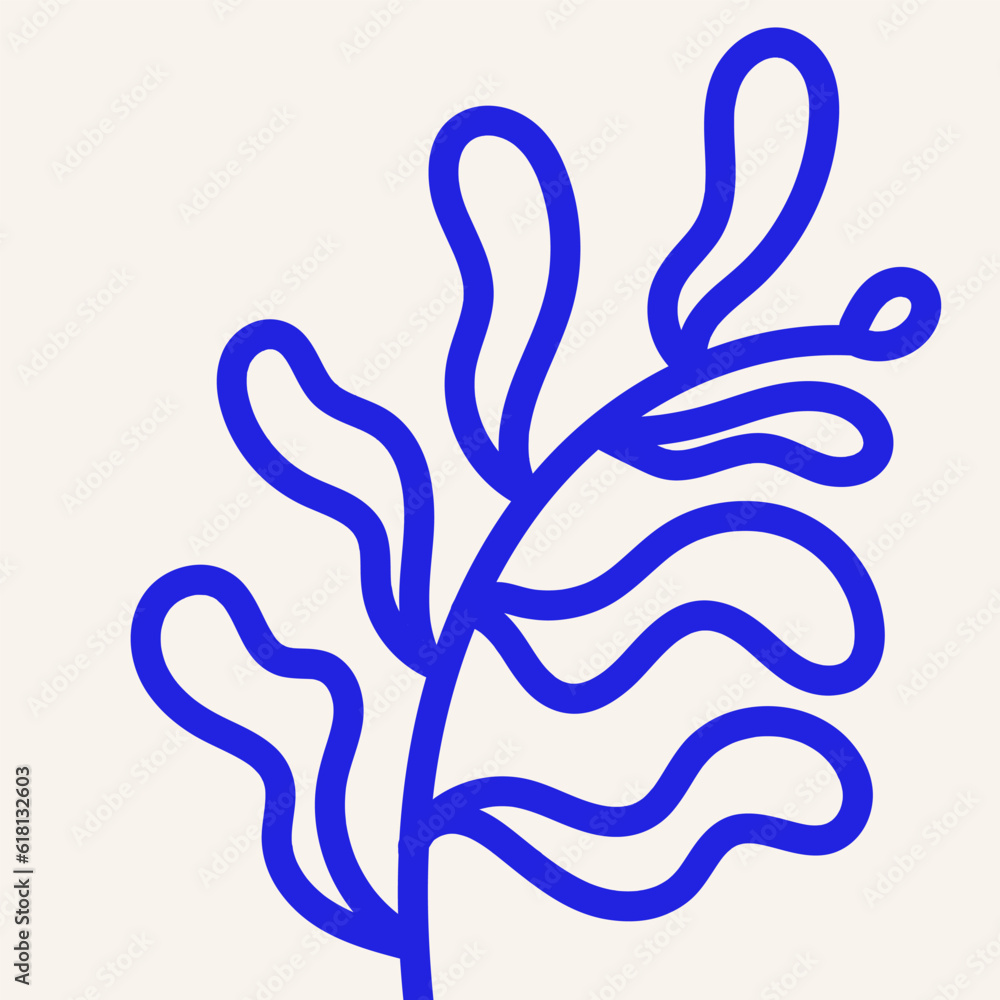 Abstract organic plants background. Blue natural style inspiration. For wall decoration, print, packaging or postcard. Vector illustration, flat design Abstract organic plants background. Blue natural style inspiration. For wall decoration, print, packaging or postcard. Vector illustration, flat design