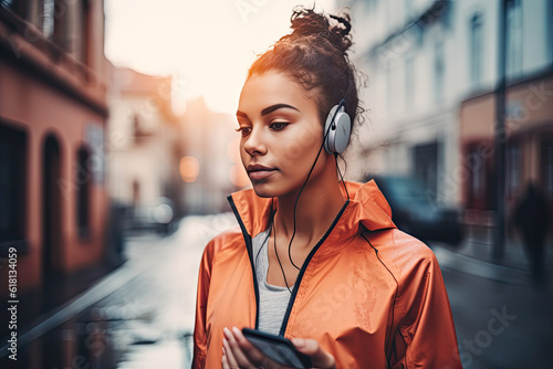 Shot of an attractive young woman with headphones 