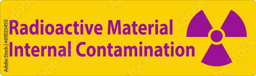 Caution Radiation Sign Radioactive Material Internal Contamination