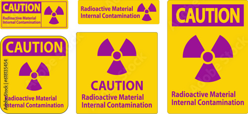 Caution Radiation Sign Radioactive Material Internal Contamination