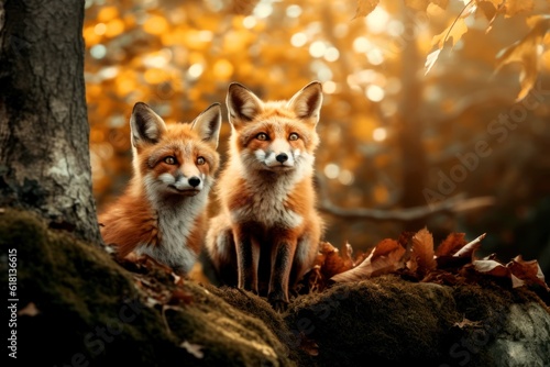 Foxes in the Wild Life - Generative AI © Raphael Monteiro