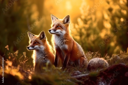 Foxes in the Wild Life - Generative AI © Raphael Monteiro