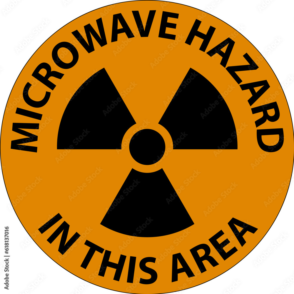 Obraz premium Warning Sign Microwave Hazard Area