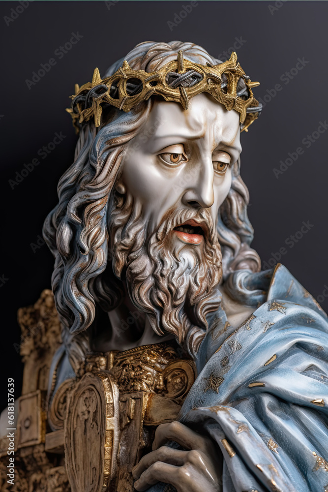Obraz premium sculpture os jesus christ - AI generated image.