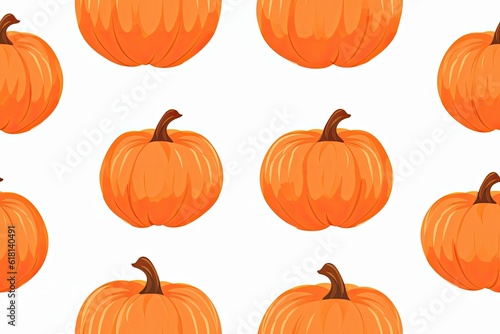 Seamless background of pumpkins on a white background.