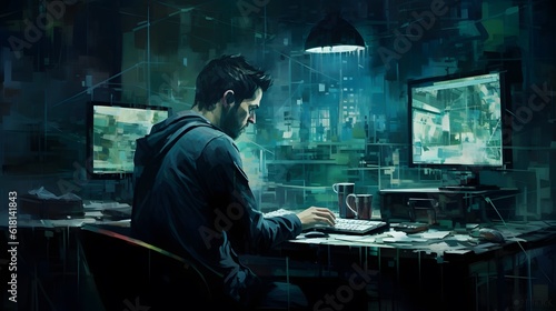 Hacking and malware concept.