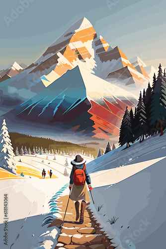 travelling snow, winter, mountain