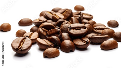 coffee beans on white background. generative ai