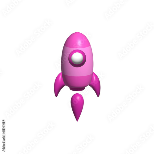 Space Rocket Illustration 3D Icon