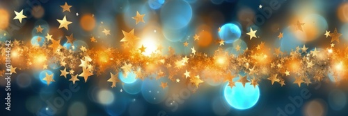 Background full of golden stars, concept of christmas, new year, holidays. Generative AI