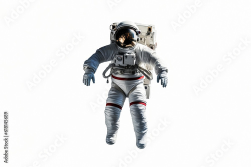 Astronaut in a spacesuit on a light background. Generative AI © Artsiom P