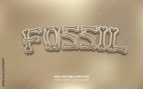 Fossil Bones 3D editable text style effect	
