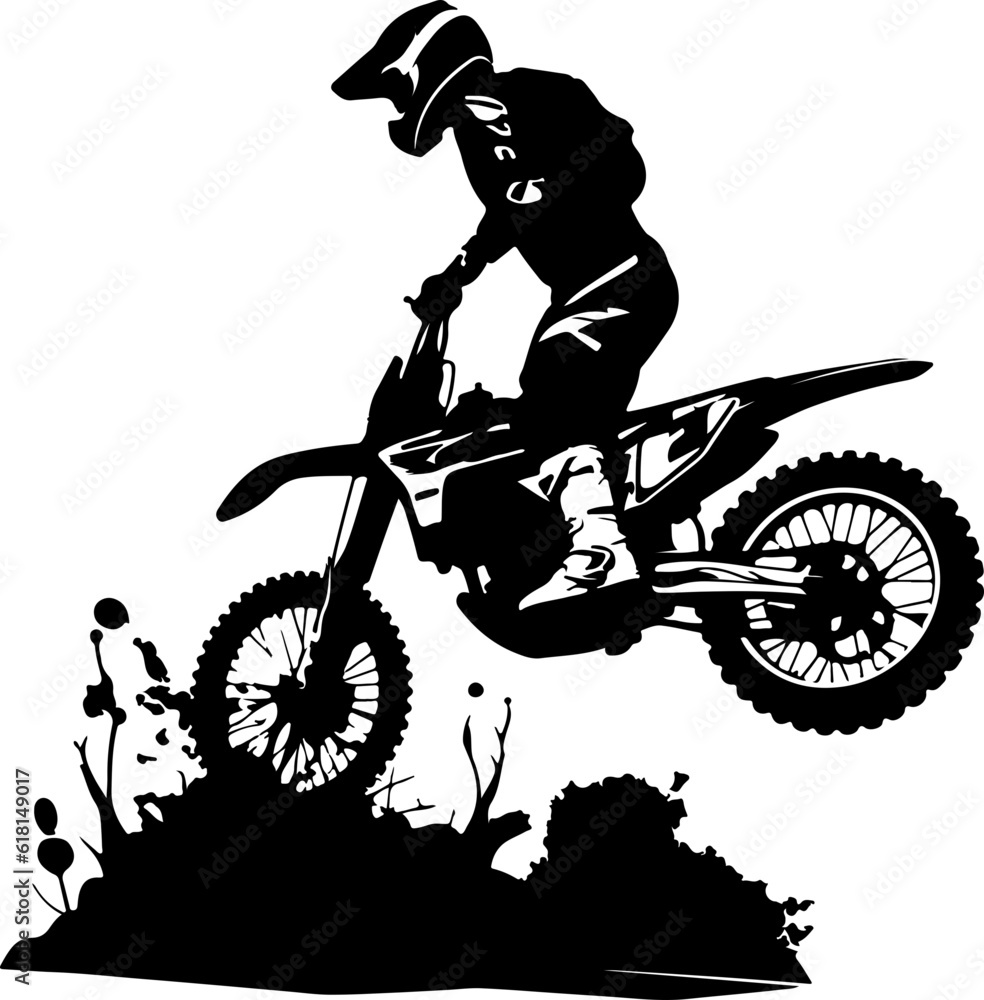 Naklejka premium Motocross rider silhouette