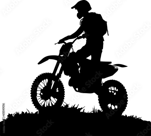 Motocross rider silhouette