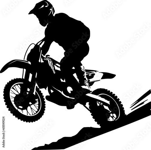 Motocross rider silhouette
