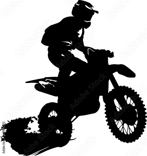 Motocross rider silhouette