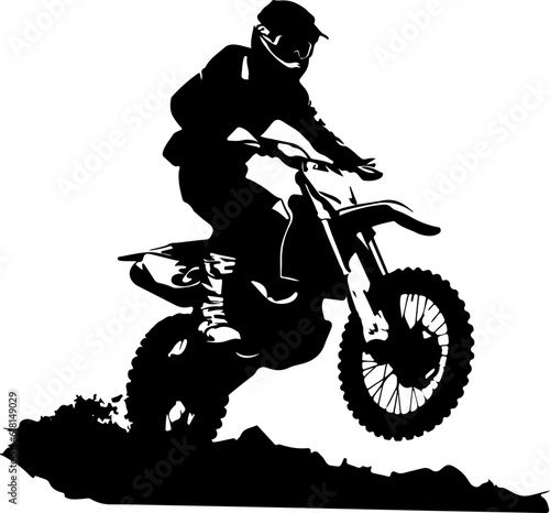 Motocross rider silhouette