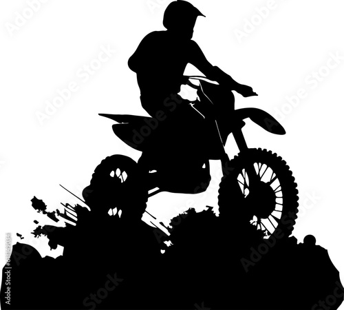 Motocross rider silhouette