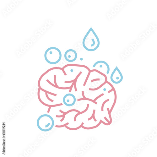 Brain washing icon, pictogram. Editable vector illustration