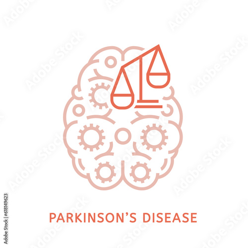 Vector dementia symbol in outline style. Editable illustration
